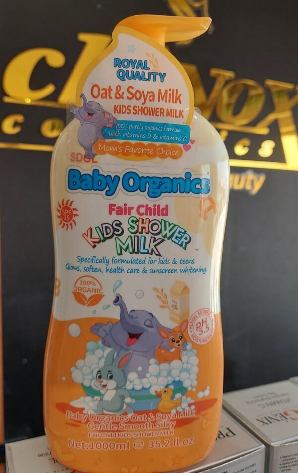 BABY ORGANICS Oat & Soya Milk Gentle Smooth Silky Fair Child Kids Shower Milk 1000ml