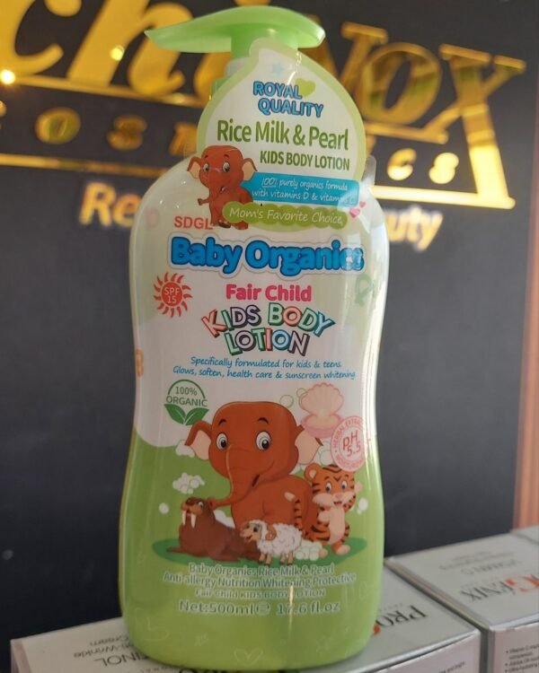 BABY ORGANICS Rice Milk & Pearl Anti-Allergy Nutrition Whitening Protective Fair Child Kids Body Lotion 500ml