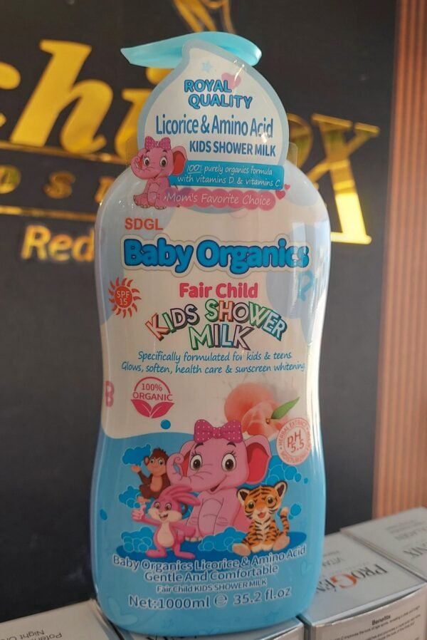 Baby organics licorice & amino acid gentle and comfortable fair child kids shower milk 1000ml