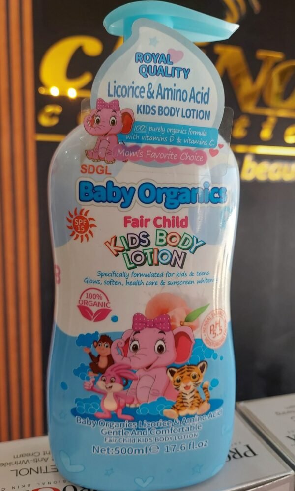 BABY ORGANICS Licorice & Amino Acid Gentle & Comfortable Fair Child Kids Body Lotion 500ml