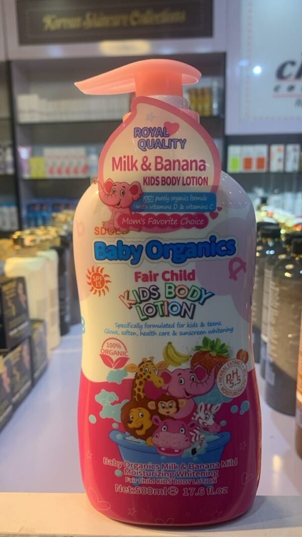 BABY ORGANICS Milk & Banana Whitening Nourishing Fair Child Kids Body Lotion Milk 500ml